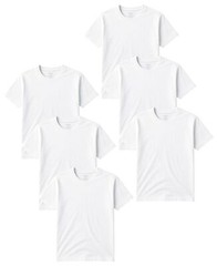 6 Pack Mens Short Sleeve 100% Cotton Crew Neck T Shirt 6X Big Super Bright White
