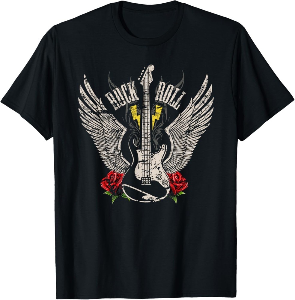 Rare Rock Guitar Shirt Vintage Rock and Roll Music Tee Unisex S-4XL