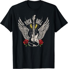 Rare Rock Guitar Shirt Vintage Rock and Roll Music Tee Unisex S-4XL