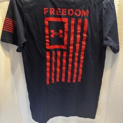 UNDER ARMOUR Freedom Flag T-Shirt Mens XS Cotton Loose Fit Graphic T-Shirt 13708