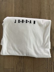 Jordan Shirt Mens LG White Black Embroidered Jumpman Logo Nike Air Tee NWT