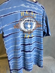 Vintage Hang Ten Men’s XL T-Shirt Blue Tie Dye Striped Single Stitch Surf Skate