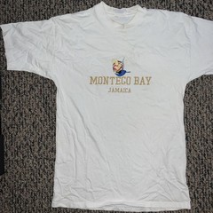 HEFTY Montego Bay Jamaica T-Shirt | No Size *Flaw* See Pics! 🍀