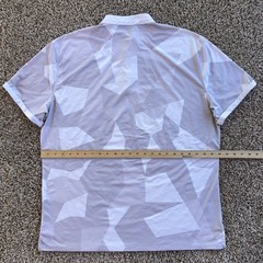 Mantra Performance Polo Shirt Mens 2XL Gray Geometric Stretch Band Collar Golf