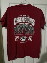 Iron Bowl 2025 Champions Six In A Row Alabama 20-27 Unisex T-Shirt Size Medium