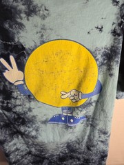 ALAB Blue Tie-Dye Alien Peace Shirt Medium Smiley 3-Eye 100% Cotton