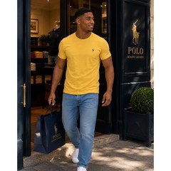 Polo Ralph Lauren Mens Winter Yellow Cotton Crewneck T-Shirt 3XB 710/671615022