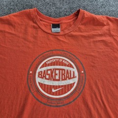 NIke Basketball T Shirt Mens XXL Orange 5 Spots Short Sleeve Graphic Tee
