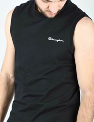 CHAMPION T-SHIRT SMANICATA UOMO COMFORT FIT art. 218540 NERO e BIANCO