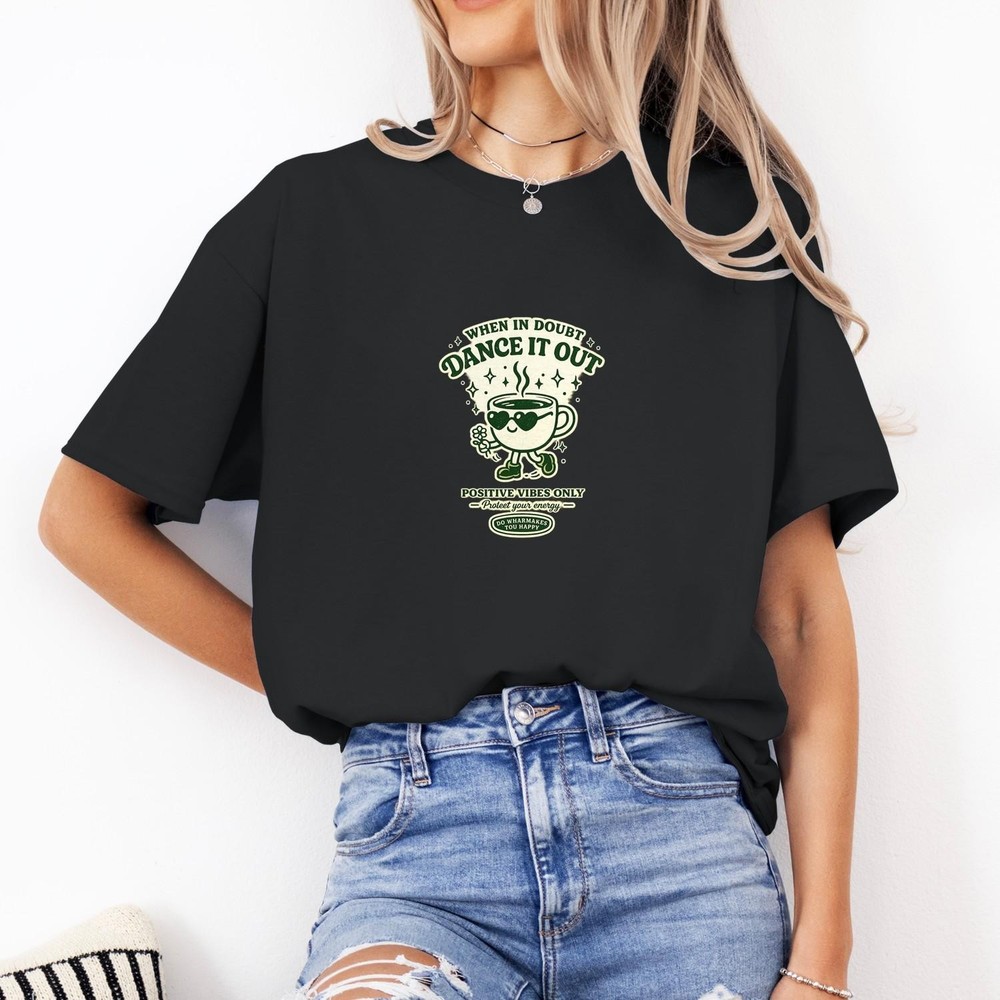 Groovy Coffee T-Shirt | Retro Coffee Lover Tee | Cute Dancing Coffee Cup | Vinta