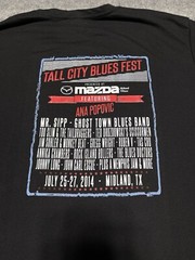 Tall City Blues Fest 2014 Black XL Band List Lineup MIDLAND TX Shirt ana popovic