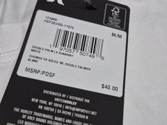 Hurley Mens Double Palm LS Polyester Summer Sunshirt White SZ Medium