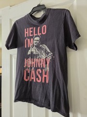 Authentic JOHNNY CASH Hello I’m Johnny Cash Finger Bird T-Shirt Small