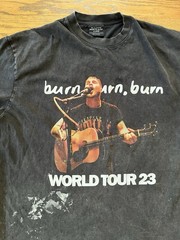 Zach Bryan Shirt Mens XL Washed Black Burn Burn World Tour 2023 Distressed