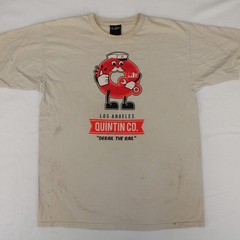 QUINTIN CO Los Angeles DERAIL THE RAIL Beige Graphic T-SHIRT Men’s L