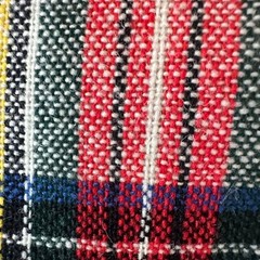 Vintage handmade wool Red, white, and black plaid button-up shirt with pockets