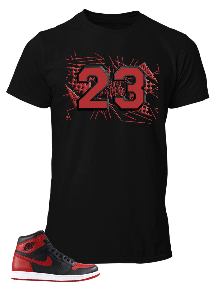 Sneaker 23 Tee Shirt To match Air Jordan Retro 1 Bred 23