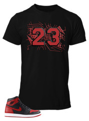 Sneaker 23 Tee Shirt To match Air Jordan Retro 1 Bred 23