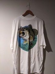 Vintage 90s T.S.F. Originals Animal Bass Fishing White XX-Large T-Shirt