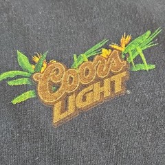 Vintage 2004Gildan Ultra Cotton Heavyweight Coors Light Tiki Graphic Tee Black M