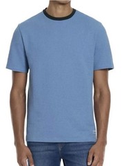 Scotch & Soda Mens XL Blue Waffle Knit Crew Neck Textured T-Shirt Amsterdam