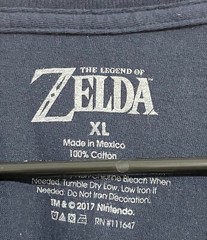 Nintendo The Legend of Zelda Sword Mosaic Logo Graphic Blue Shirt Top, XL