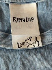 RIP N DIP Burn Mens T Shirt Blue Mineral Wash Wish You Were Here Size Medium M