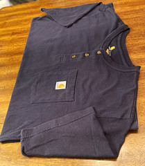 Carhartt Original Fit Navy Henley Pocket T-Shirt Men’s L Cotton Knit Solid