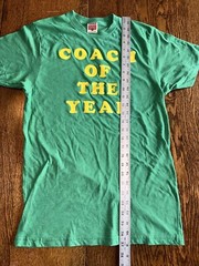 Homage Coach Of The Year Tee Shirt Green Yellow Medium Retro Style Made USA