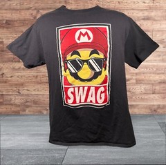 Mario Swag Black Short Sleeve T-Shirt Size Large Delta Tag
