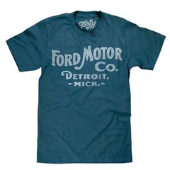 Tee Luv Mens Ford Short Sleeve T-Shirt (Navy Heather, Small)