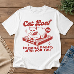 Cat Loaf Shirt Funny Cat Meme Graphic Tee Cute Cat Lover Gift