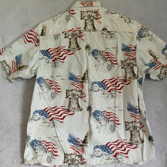 Red Head Men’s Large Patriotic Button Up Shirt American Eagle Liberty Cotton