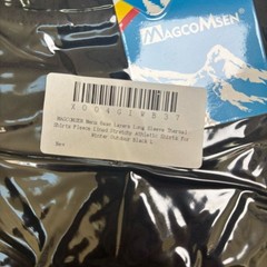 MAGCOMSEN Men’s L Black Thermal Shirt Fleece Lined Long Sleeve Athletic Base NWT