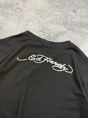 Vintage Ed Hardy By Christian Audigier Cross T-Shirt Rhinestones Y2K Black Hype