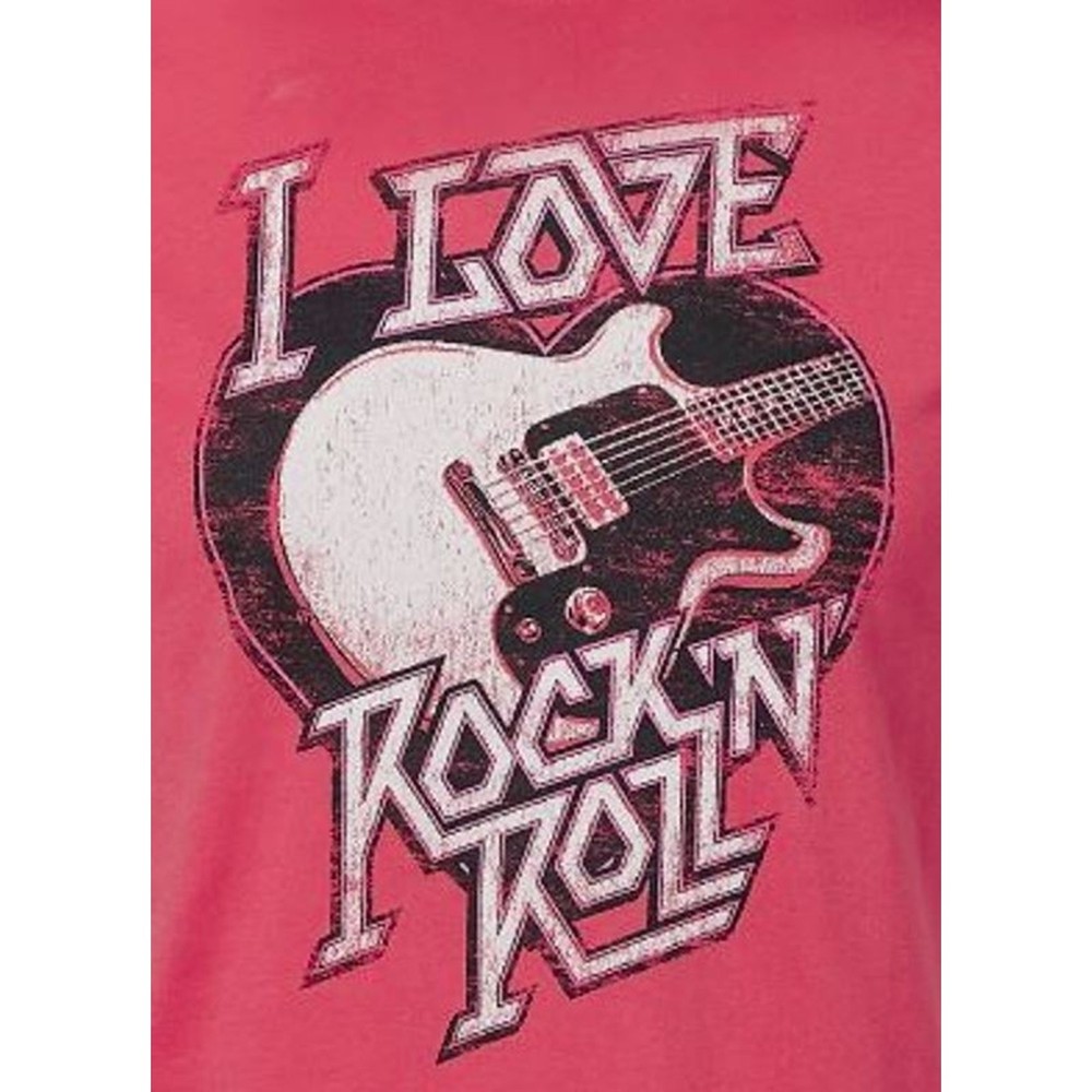 Academy Sports “I Love Rock N Roll” Short Sleeve Crew T-Shirt Tangerine MD $20