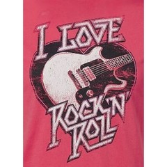 Academy Sports “I Love Rock N Roll” Short Sleeve Crew T-Shirt Tangerine MD $20