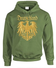 DEUTSCHLAND METALLIC Gold – German Eagle – Fleece Pullover Hoodie
