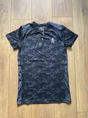 Gym King Mens Performance Camo Contrast T Shirt Panel Short Sleeve Gym