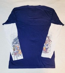 Mens AND1 Graffiti AOP Blue White LS Stretch Polyester Basketball Shirt S Small