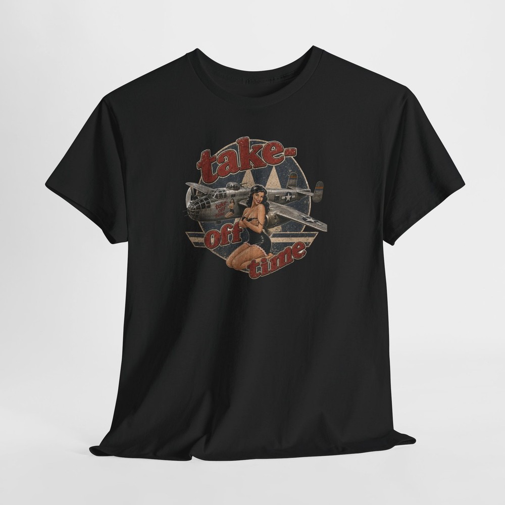 B-25 Take-Off-Time WWII Art History Military Aviation Gift Tee 11 Colors