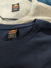 mens thermal waffle long sleeve tee shirts