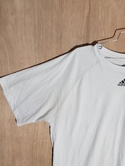 adidas climalite activewear shirt mens size L crew neck short sleeve white