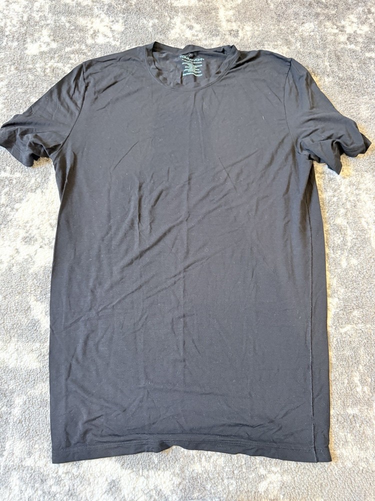 Tommy John Micro Modal T-Shirt Undershirt Crew Black Size L