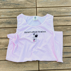 Tom Of Finland art BOTTOM custom embroidery mens pink cotton premium tank top