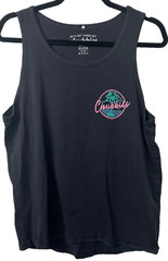 Chubbies Tank Top Mens S Retro Neon Dream Crew Neck Black Pink Palm Graphic D46