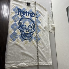 New Y2K Avirex Blue Skull T-Shirt Men’s XL Argyle Diamond Graphic Yellow READ