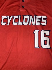 Alleson Athletic Cyclones #16 Baseball Team Men’s Size Medium Red Jersey