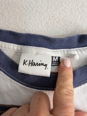 Vintage Look K. Haring ‘Secret Pastures’ Striped T-Shirt Size M Cotton On Label