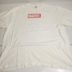 Captain Marvel Comics Superhero 2-Sided White Short Sleeve T-Shirt Men’s Size XL